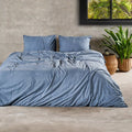 Stone Washed Dekbedovertrek Blauw