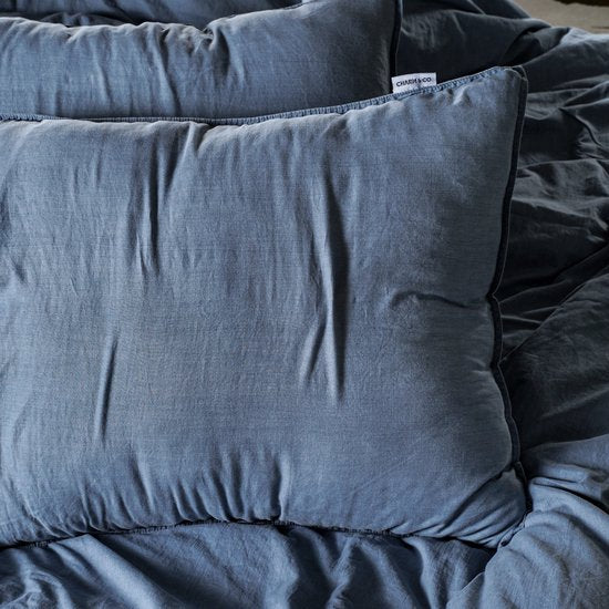 Stone Washed Dekbedovertrek Blauw