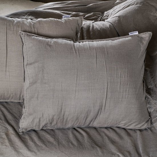 Stone Washed Dekbedovertrek Bruin