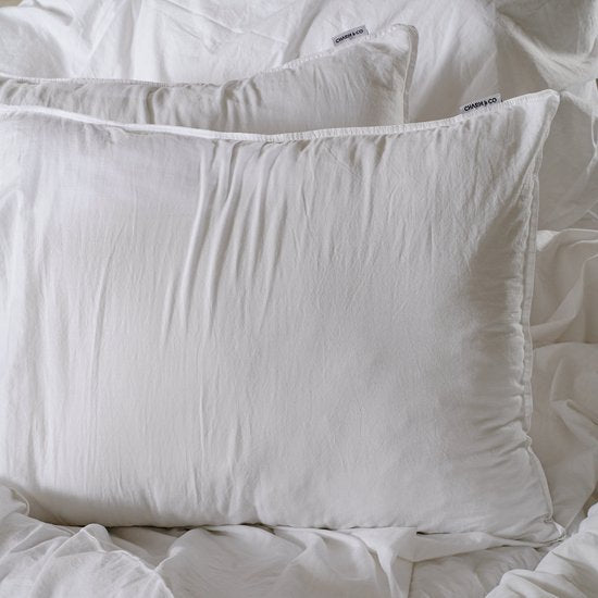 Stone Washed Dekbedovertrek Wit