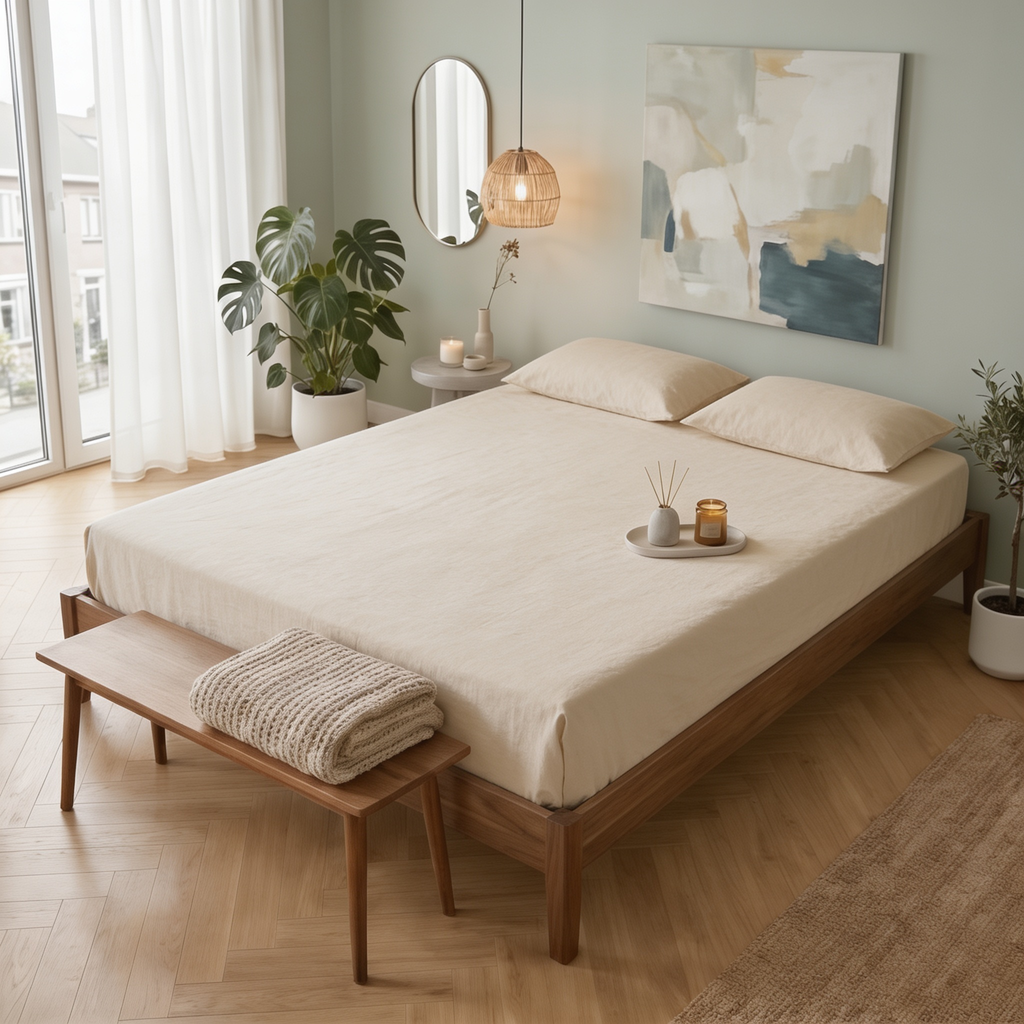 Katoen Hoeslaken Beige