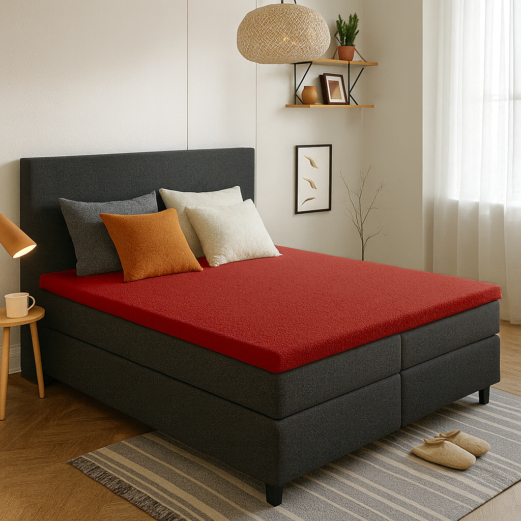 Badstof Topper Hoeslaken Rood