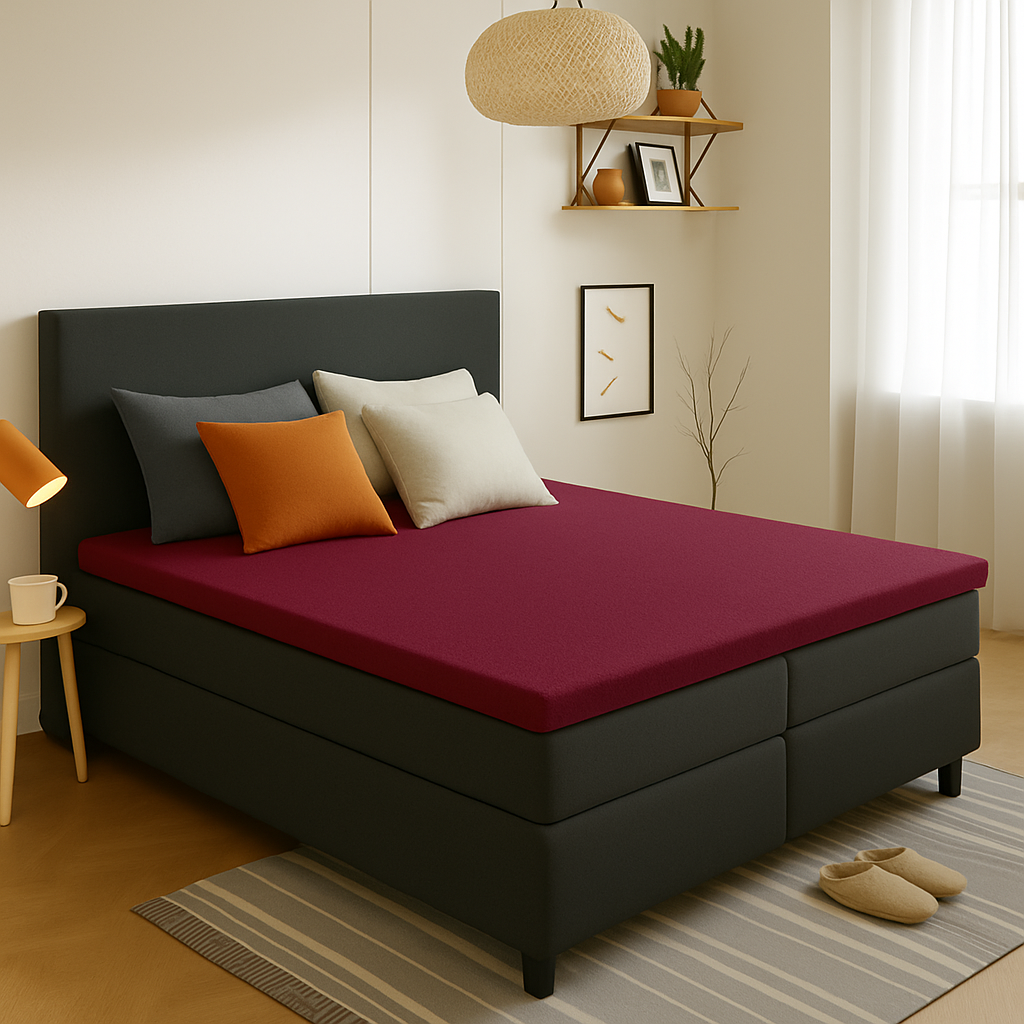 Badstof Topper Hoeslaken Bordeaux