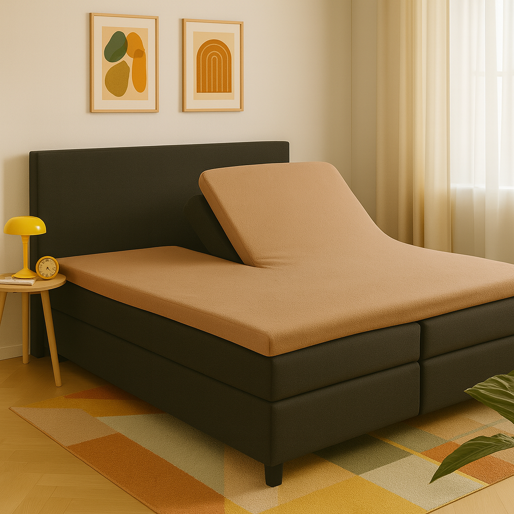 Badstof Splittopper Hoeslaken Taupe