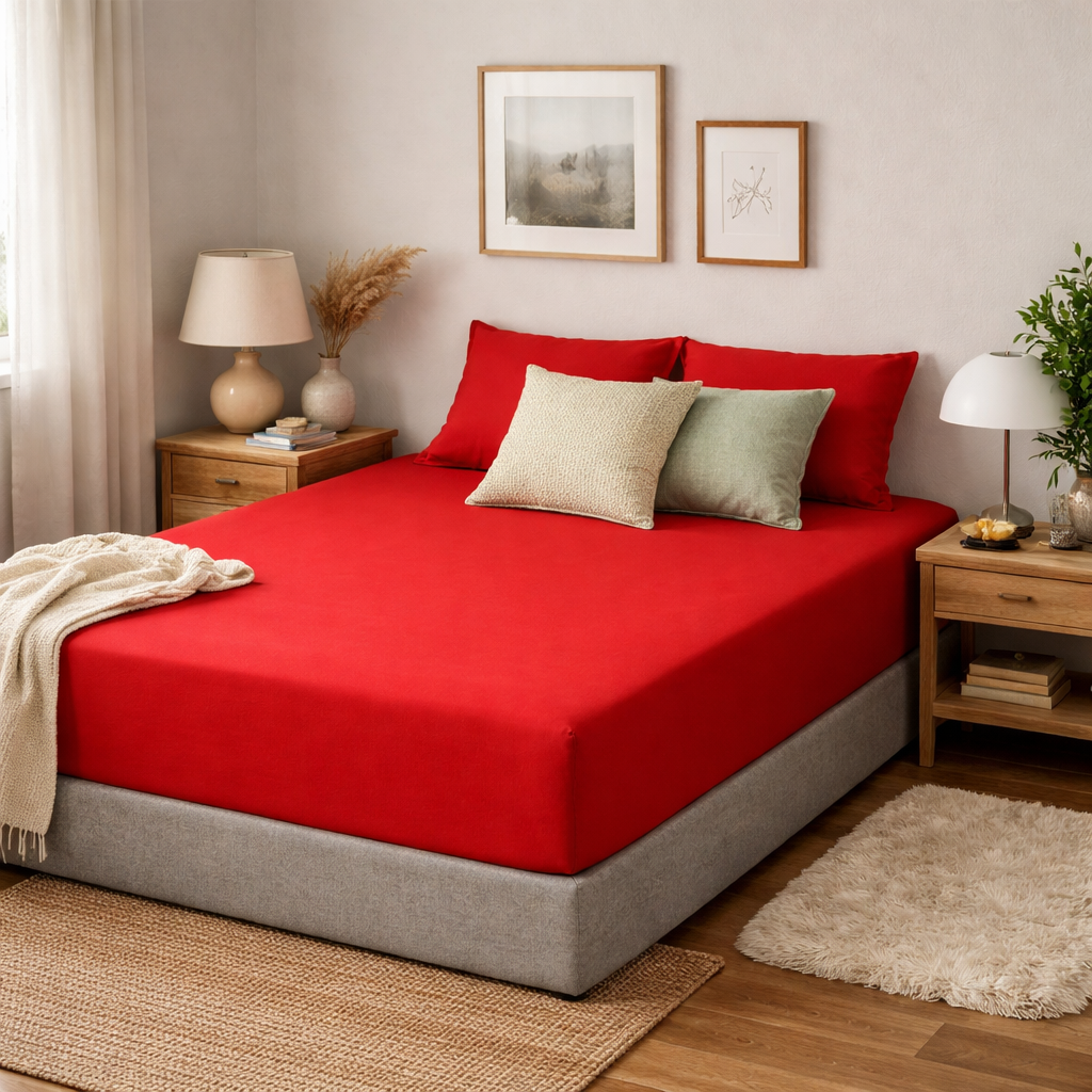 Jersey Hoeslaken Rood