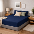 Jersey Hoeslaken Donkerblauw