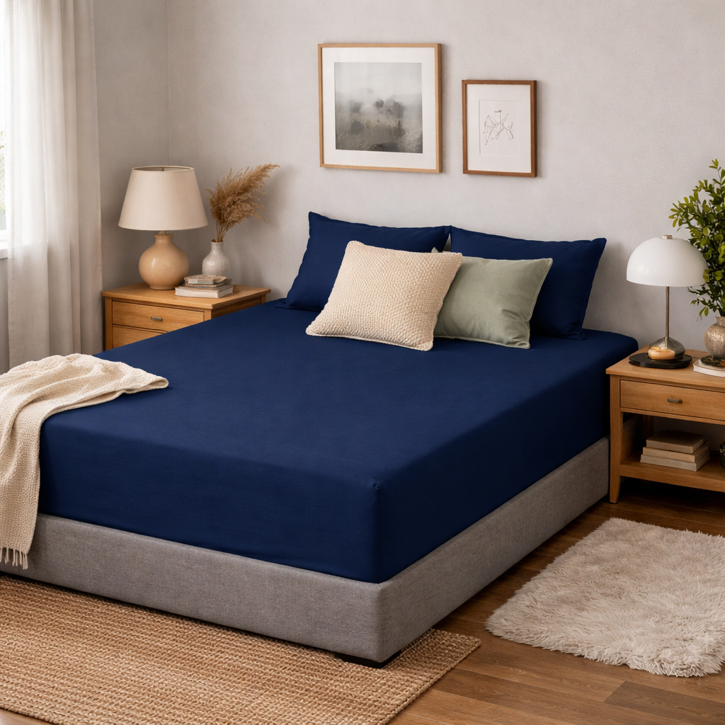 Jersey Hoeslaken Donkerblauw