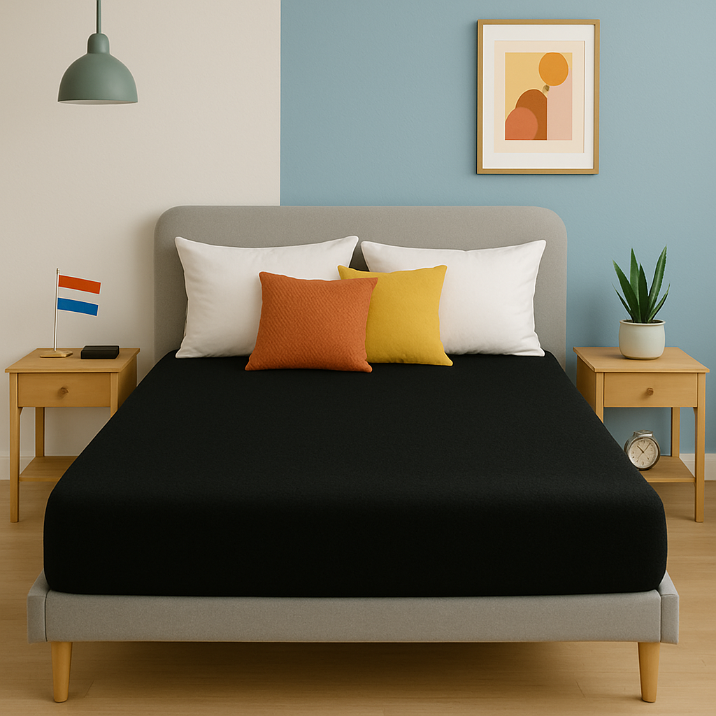 Badstof Hoeslaken Zwart