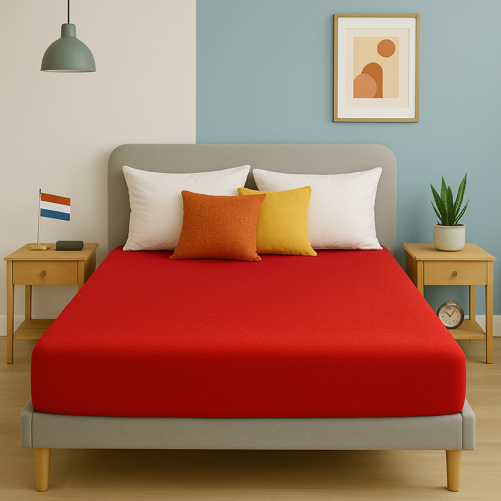 Badstof Hoeslaken Rood