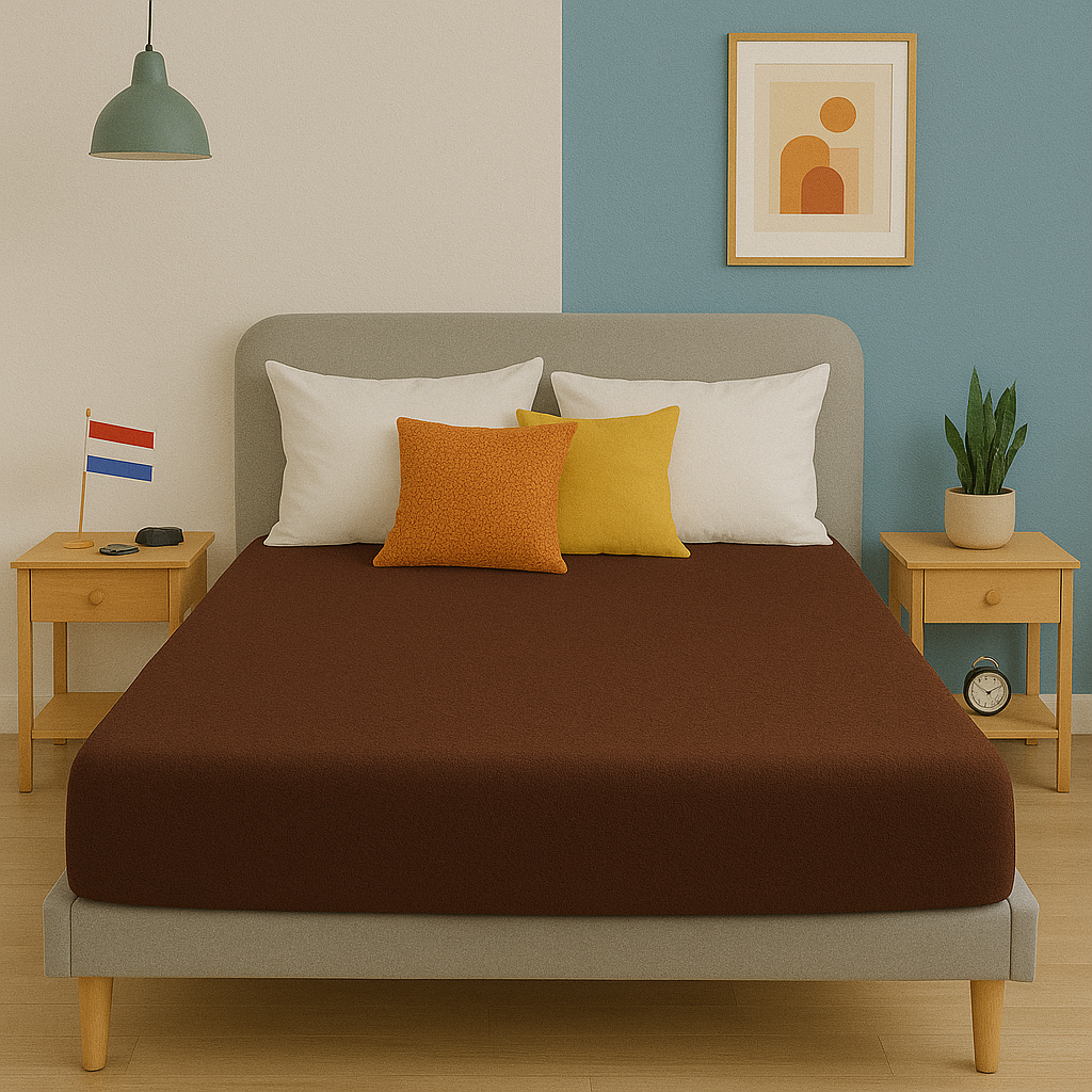 Badstof Hoeslaken Donkerbruin