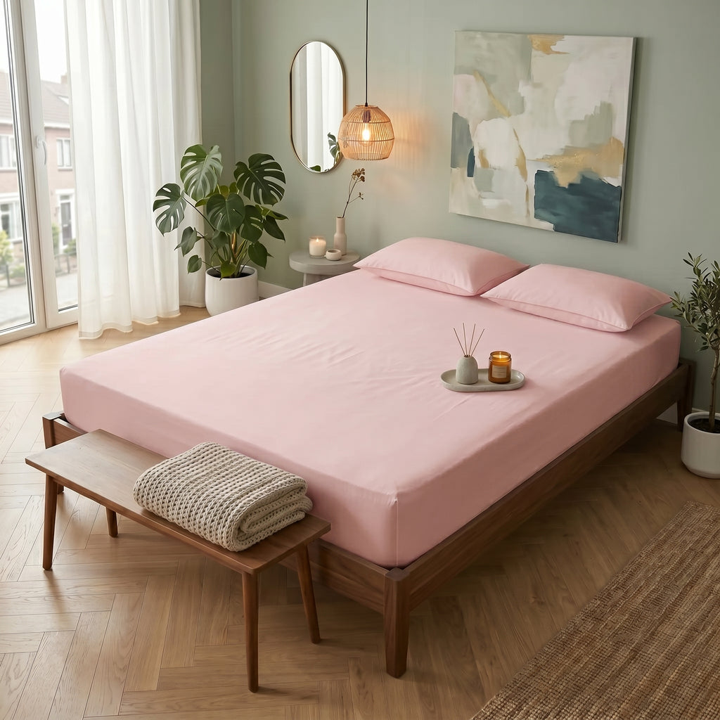 Katoen Hoeslaken Roze