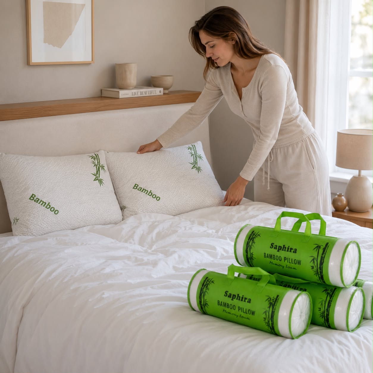 Bamboo Memory Foam Hoofdkussen  50x70 cm