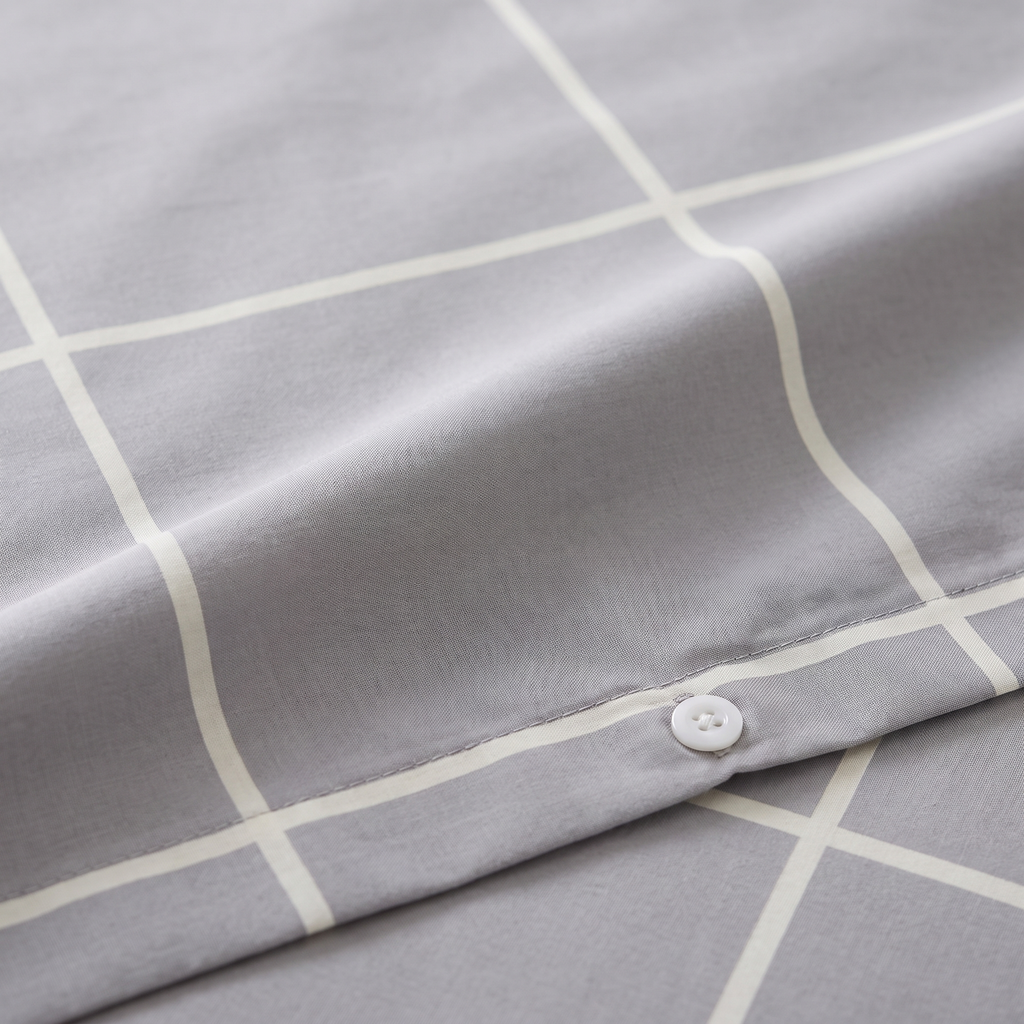 Check Patroon Grijs Dekbedovertrek 240x220cm Lits-jumeaux
